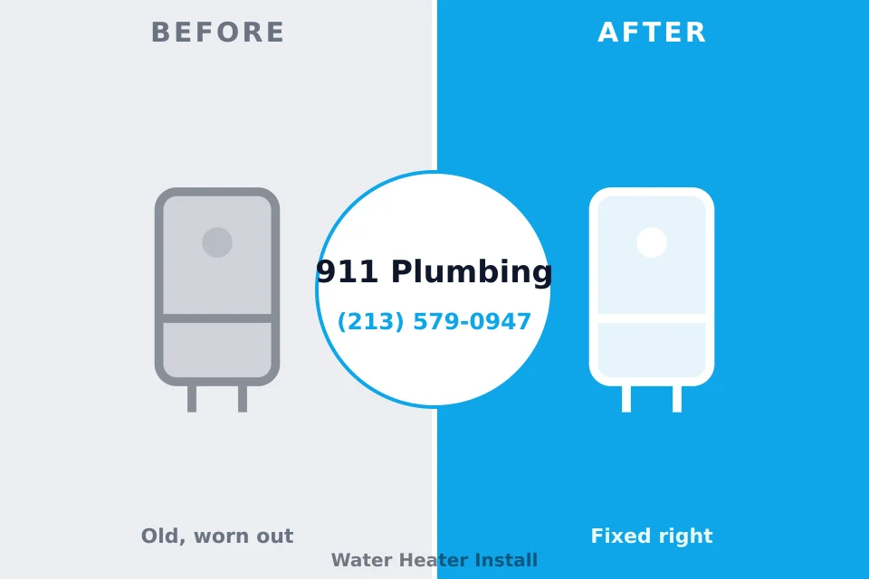 Before and after: plumbing company Port Jefferson, NY